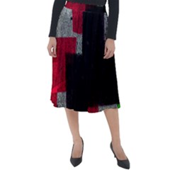 Abstract Tiles Classic Velour Midi Skirt  by essentialimage