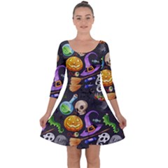 Halloween Quarter Sleeve Skater Dress by Angelandspot