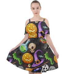 Halloween Cut Out Shoulders Chiffon Dress by Angelandspot