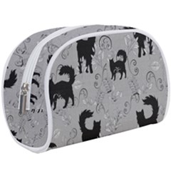 Grey Black Cats Design Makeup Case (large) by Abe731