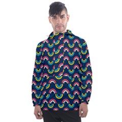 Geo Rainbow Stroke Men s Front Pocket Pullover Windbreaker