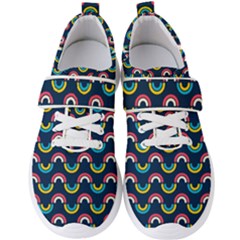 Geo Rainbow Stroke Men s Velcro Strap Shoes by tmsartbazaar