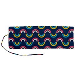 Geo Rainbow Stroke Roll Up Canvas Pencil Holder (m) by tmsartbazaar