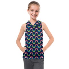 Geo Rainbow Stroke Kids  Sleeveless Hoodie by tmsartbazaar