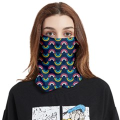 Geo Rainbow Stroke Face Covering Bandana (two Sides) by tmsartbazaar