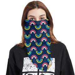 Geo Rainbow Stroke Face Covering Bandana (triangle) by tmsartbazaar