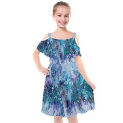 Sea Anemone Kids  Cut Out Shoulders Chiffon Dress