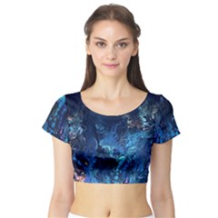  Coral Reef Short Sleeve Crop Top