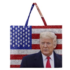 Trump President Sticker Design Zipper Large Tote Bag by dflcprintsclothing