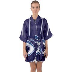 Hamsa Half Sleeve Satin Kimono  by abbeyz71