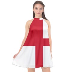 Naval Ensign Of Antigua & Barbuda Halter Neckline Chiffon Dress  by abbeyz71