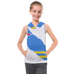 Flag Map Of Aruba Kids  Sleeveless Hoodie by abbeyz71