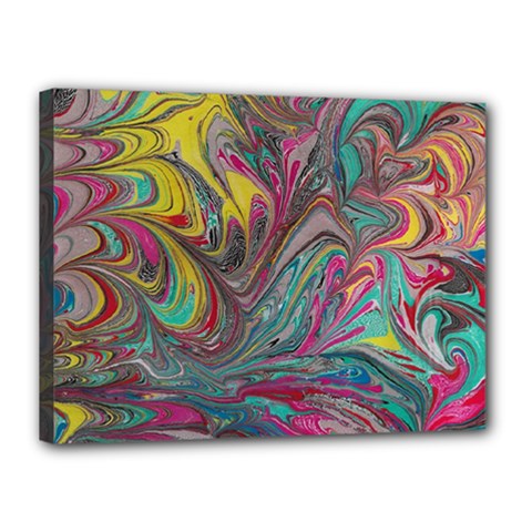 Abstract Marbling Canvas 16  X 12  (stretched) by kaleidomarblingart