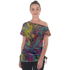 Abstract Marbling Tie-up Tee