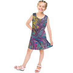 Abstract Marbling Kids  Tunic Dress by kaleidomarblingart