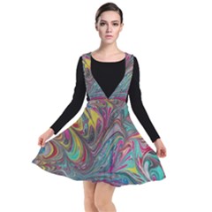 Abstract Marbling Plunge Pinafore Dress by kaleidomarblingart