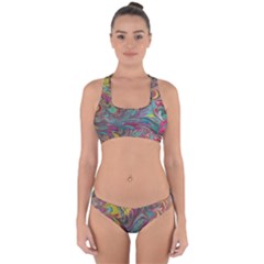 Abstract Marbling Cross Back Hipster Bikini Set by kaleidomarblingart