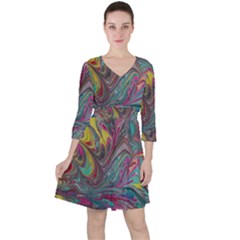 Abstract Marbling Ruffle Dress by kaleidomarblingart