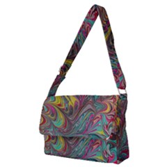 Abstract Marbling Full Print Messenger Bag (m) by kaleidomarblingart