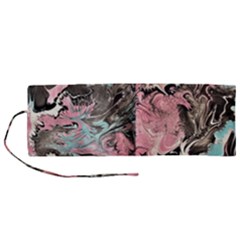 Marbling Collage Roll Up Canvas Pencil Holder (m) by kaleidomarblingart