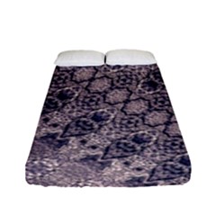 Violet Textured Mosaic Ornate Print Fitted Sheet (full/ Double Size) by dflcprintsclothing