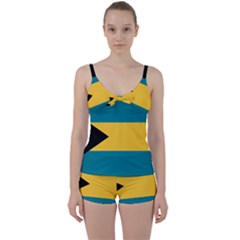 Flag Of The Bahamas Tie Front Two Piece Tankini by abbeyz71