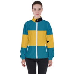 Flag Of The Bahamas Women s High Neck Windbreaker by abbeyz71