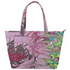 Petals With Marbling Back Pocket Shoulder Bag  by kaleidomarblingart