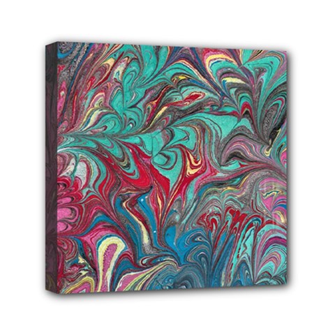 Psychedelic Marbling Patterns Iv Mini Canvas 6  X 6  (stretched)