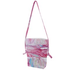 Abstract Marbling Folding Shoulder Bag by kaleidomarblingart