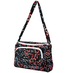 Multicolored Bubbles Motif Abstract Pattern Front Pocket Crossbody Bag