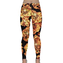 Copper Floral Classic Yoga Leggings by Janetaudreywilson