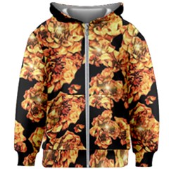 Copper Floral Kids  Zipper Hoodie Without Drawstring by Janetaudreywilson