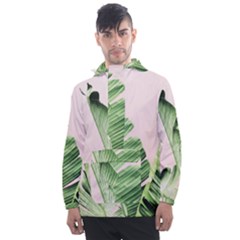 Palm Leaf Men s Front Pocket Pullover Windbreaker by goljakoff