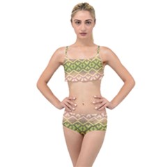 Ethnic Seamless Pattern Layered Top Bikini Set by FloraaplusDesign