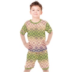 Ethnic Seamless Pattern Kids  Tee And Shorts Set by FloraaplusDesign