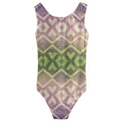 Ethnic Seamless Pattern Kids  Cut-out Back One Piece Swimsuit