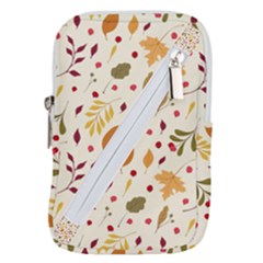 Pretty Leaves Pattern Belt Pouch Bag (large)