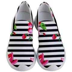 Black And White Stripes Women s Lightweight Slip Ons by designsbymallika