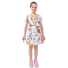 Lady Like Kids  Short Sleeve Velvet Dress by designsbymallika