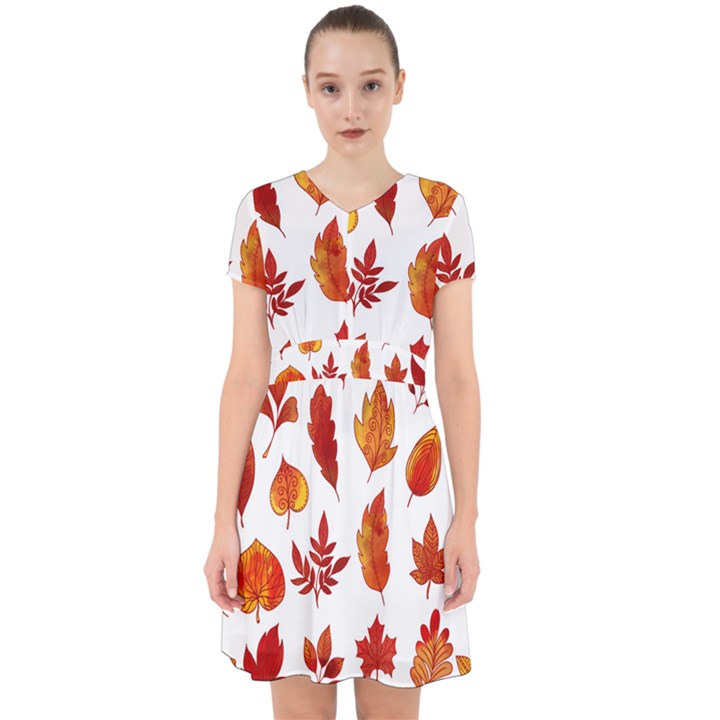 Autumn Pattern Adorable in Chiffon Dress