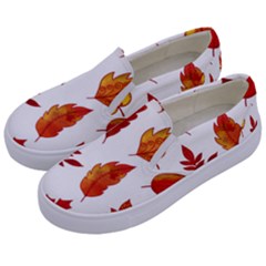 Autumn Pattern Kids  Canvas Slip Ons by designsbymallika