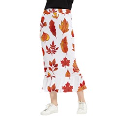 Autumn Pattern Maxi Fishtail Chiffon Skirt