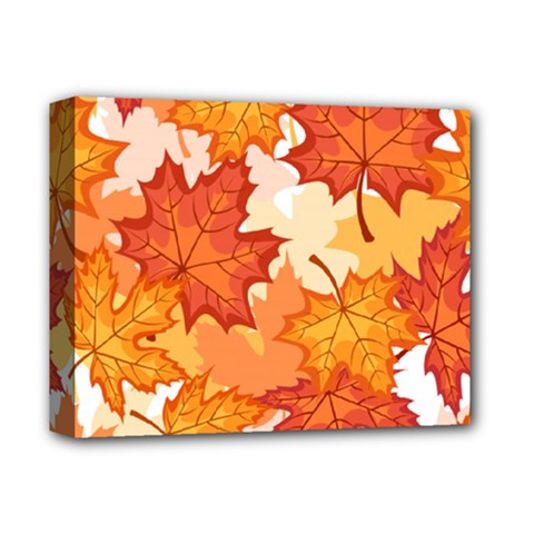 Autumn Leaves Pattern Deluxe Canvas 14  X 11  (stretched) by designsbymallika