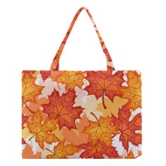 Autumn Leaves Pattern Medium Tote Bag by designsbymallika