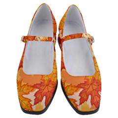 Autumn Leaves Pattern Women s Mary Jane Shoes by designsbymallika