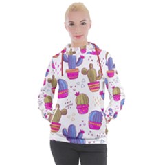 Cactus Love 4 Women s Hooded Pullover by designsbymallika