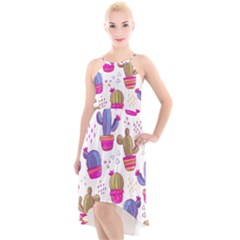 Cactus Love 4 High-low Halter Chiffon Dress  by designsbymallika