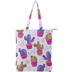 Cactus Love 4 Double Zip Up Tote Bag by designsbymallika