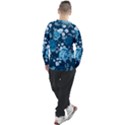 Blue Floral Print  Men s Long Sleeve Raglan Tee View2